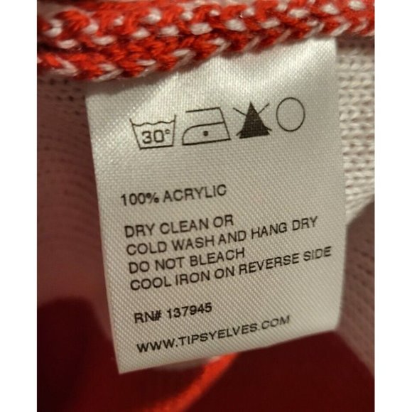 New Tipsy Elves Canada Maple Leaf V Neck Sweater Red White Sz XS - Picture 6 of 6